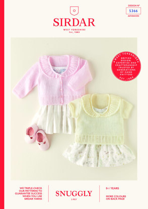 Babies Top & Cardigan in Sirdar Snuggly 3 Ply  - 5366 - Leaflet