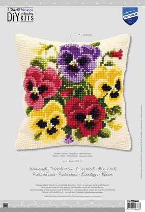 Vervaco Pansy Posy Cushion Front Chunky Cross Stitch Kit - 40cm x 40cm