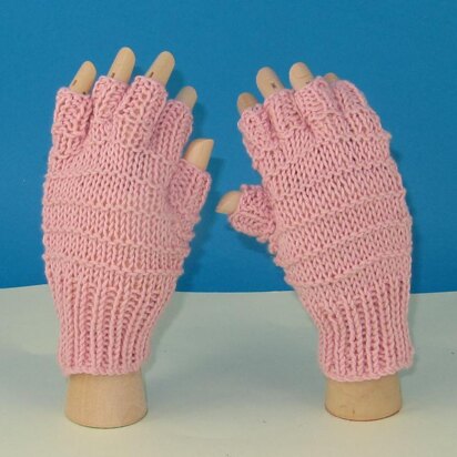 Simple Stripe Short Finger Gloves