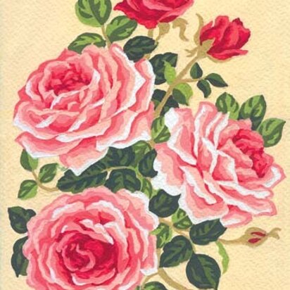 Grafitec Wandteppich-Stickpackung „Rosafarbene Rosen“ - 14 x 18 cm