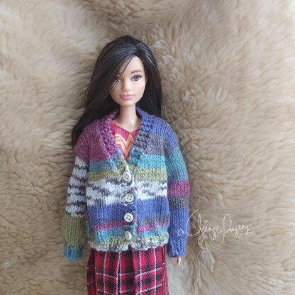 CROCHET PATTERN, Ken Doll Cardigan Pattern, Crochet Cardigan