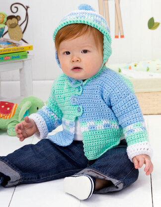 Checkers Sweater Set in Red Heart Baby Econo Solids - LW2496 - Downloadable PDF