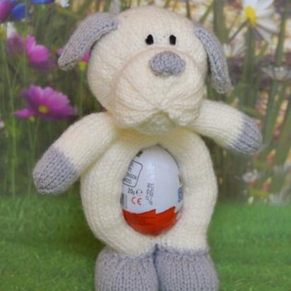 Toby the Chocolate Egg Dog - knitting pattern