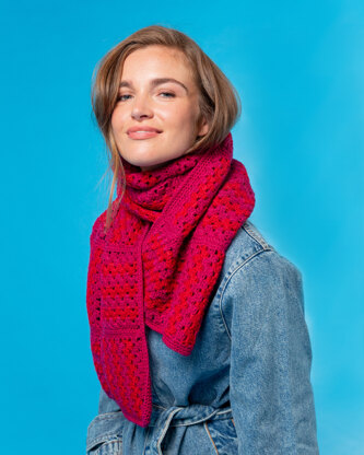 Giddy Granny Stitch Scarf - Free Crochet Pattern for Women in Paintbox Yarns Wool Blend DK by Paintbox Yarns