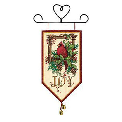 Dimensions Cardinal Joy Banner Cross Stitch Kit - 12.5cm x 25cm