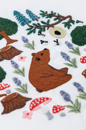 DMC Woodland Bear Embroidery Pattern - PAT2096 - Downloadable PDF