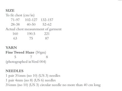 Sarsnet in Rowan Fine Tweed Haze - ZM74-00015 - Downloadable PDF