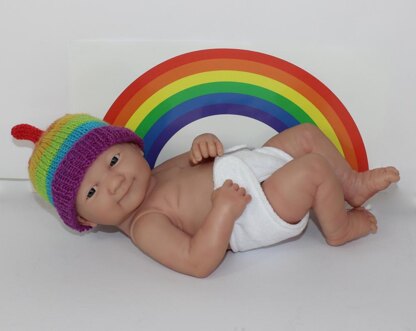 FREE Preemie Baby RAINBOW Stalk Beanie and Pixie Hats