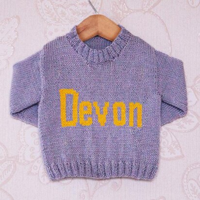 Intarsia - Devon Moniker Chart - Childrens Sweater