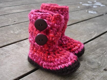 Bulky Button Loop Booties - Toddler Sizes