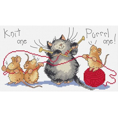 Bothy Threads Knit One Purrrl One Cross Stitch Kit - 27 x 15cm