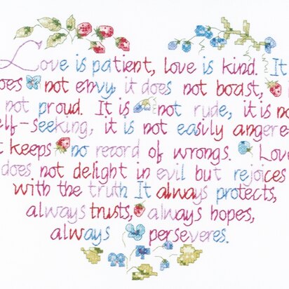 Janlynn Love Is Patient Stamped Kit Cross Stitch Kit - 25.4cm x 30.5cm