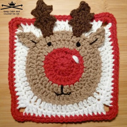Rudolph the Reindeer Afghan Square