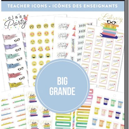 The Happy Planner Sticker Value Pack - Icons Teacher Big, 737/Pkg
