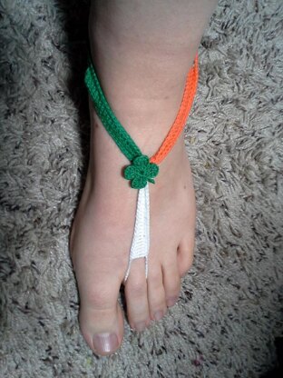 Four Leaf Clover Barefoot Sandals