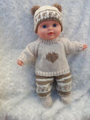 Baby doll heart outfit Knitting pattern by linmaryknits