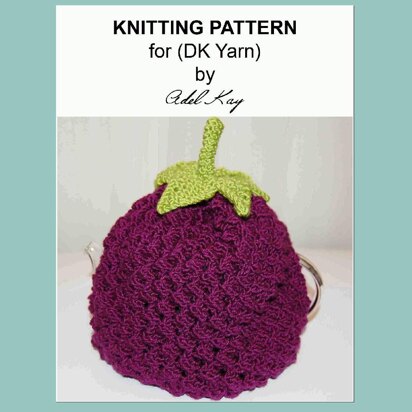 Baibin Blackberry Berry Teapot Tea Pot Cosy Cozy Cover Warmer DK Yarn Knitting Pattern by Adel Kay