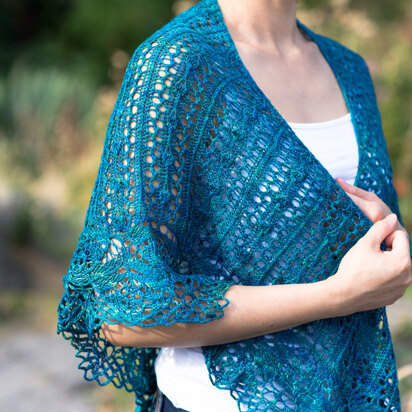 Hadria Shawl in SweetGeorgia Merino Silk Fine - Downloadable PDF