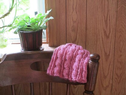 Dusty Rose Cabled Hat