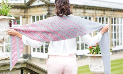 Esme Striped Shawl in West Yorkshire Spinners Wensleydale Gems Hanks - WYS90998 - Downloadable PDF