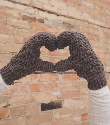 Texture Weave Mittens or Fingerless Gloves