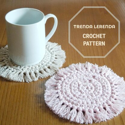 Boho crochet coaster with fringes