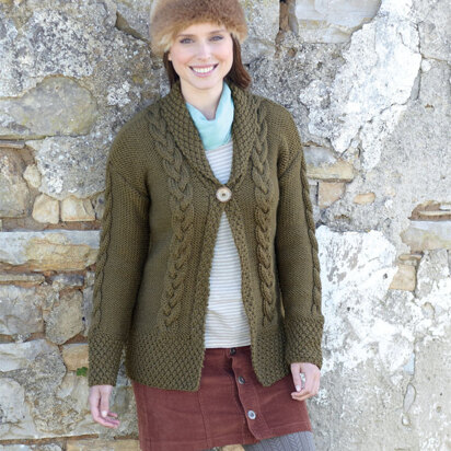 Ladies Cardigan in Hayfield Chunky with Wool - 7152 - Downloadable PDF