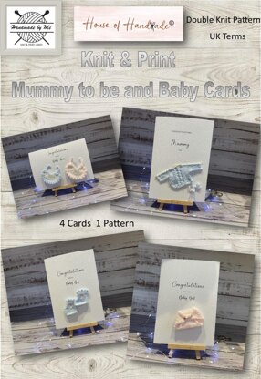 Knit & Print Mummy To Be Baby Boy Girl Twins Knitting Pattern Make Your Own Card PDF Instant Download