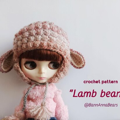 Lamb beanie for doll