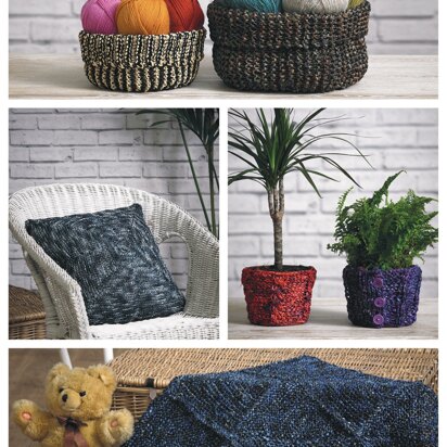 Storage Baskets, Cushion Cover, Plant Pot Covers & Rug in King Cole Raffia - 4341 - Downloadable PDF