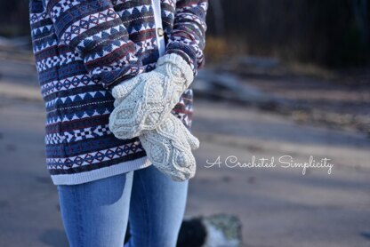 Hourglass Cabled Fingerless Mitts & Mittens