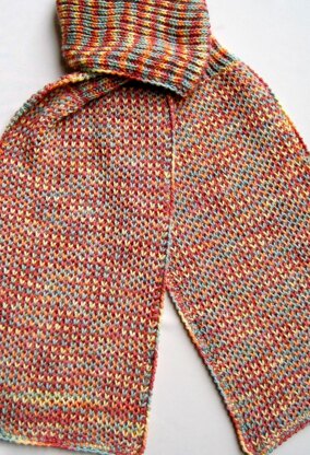 Single and Double Brioche Stitch Turtleneck Scarf