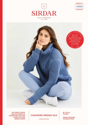 Medallist Zip Sweater in Sirdar Cashmere Merino Silk - 10555 - Downloadable PDF