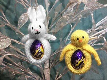 Hanging Chick and Bunny Creme Egg Choc