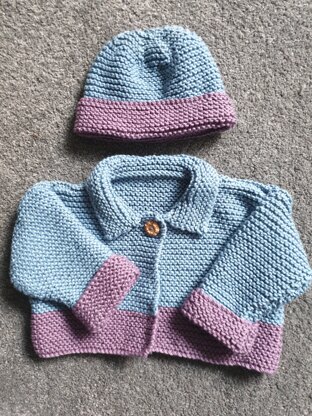 baby garter stitch jacket and hat