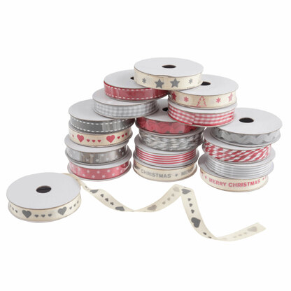 Trimits Ribbon and Trim Bag: Assorted Scandi Christmas Designs: 18 Pieces