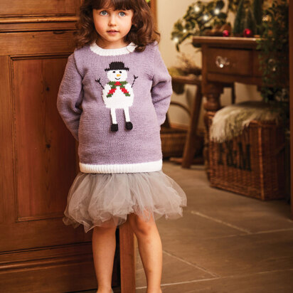 Snowman Jumper in Sirdar Snuggly Replay DK - 2602 - Downloadable PDF