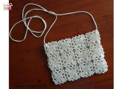 Handbag from openwork squares