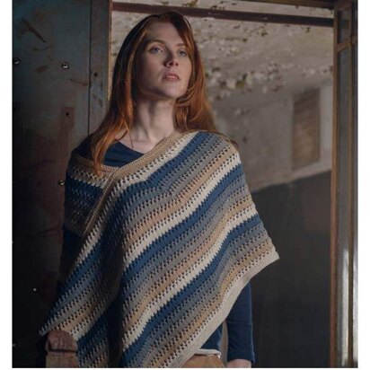 Striped Poncho in The Fibre Co. Luma - Downloadable PDF