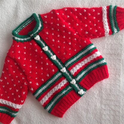 Christmas Snow Time Baby Cardigan