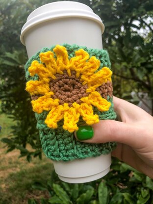 Sunflower Coffee Beanie Cozy