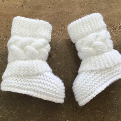 Baby Plait Cable Booties