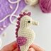Seahorse crochet pattern keychain Amigurumi sea animal mini toy Car hanging Crochet bag charm