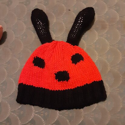 Cutie Ladybird Newborn Baby Beanie Pattern