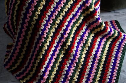 Double v stitch blanket crochet pattern