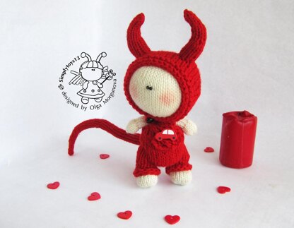 Pebble doll - Halloween Devil Doll