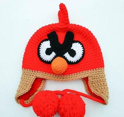 Red Bird Earflap Hat