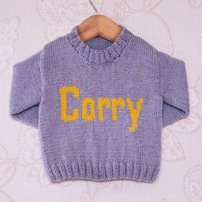 Intarsia - Corry Moniker Chart - Childrens Sweater