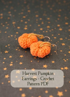 Harvest Pumpkin Earrings - Crochet Pattern