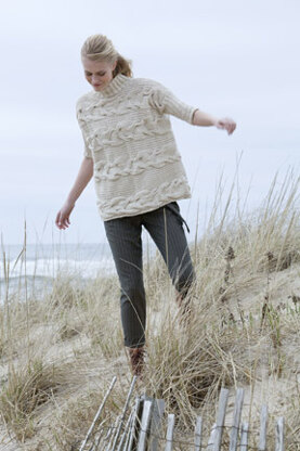 Georgica Horizontal Cable Pullover in Tahki Yarns Tara Tweed